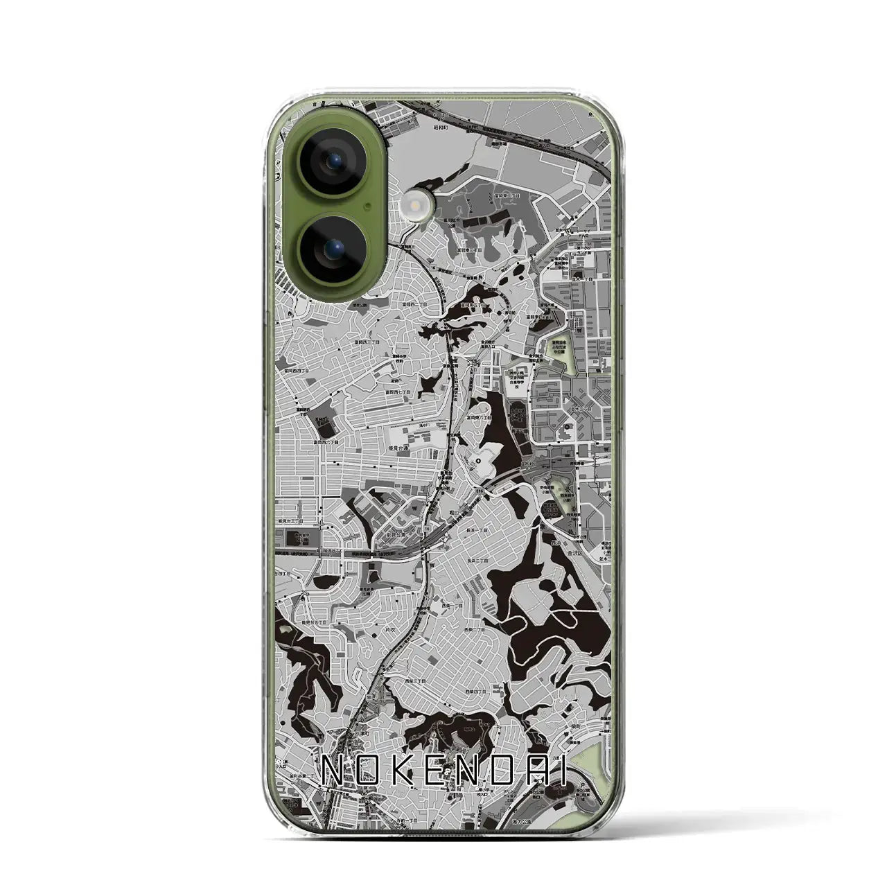 【能見台（神奈川県）】地図柄iPhoneケース（クリアタイプ）モノトーン・iPhone 17 Pro Max 用