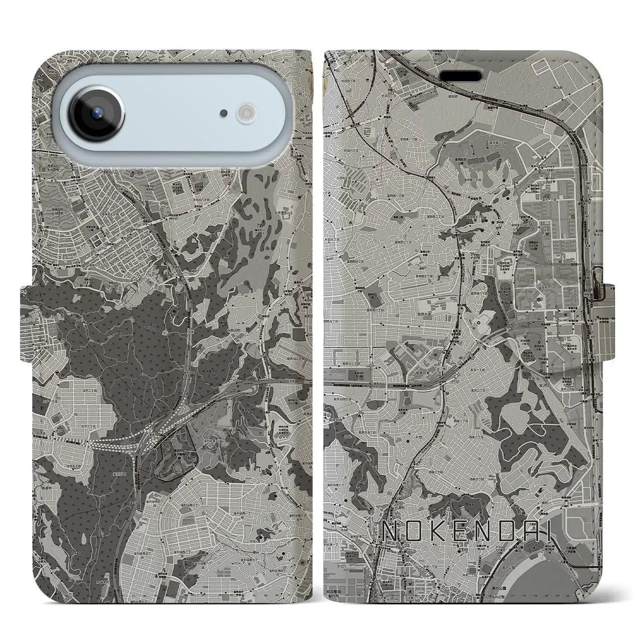 【能見台（神奈川県）】地図柄iPhoneケース（手帳タイプ）