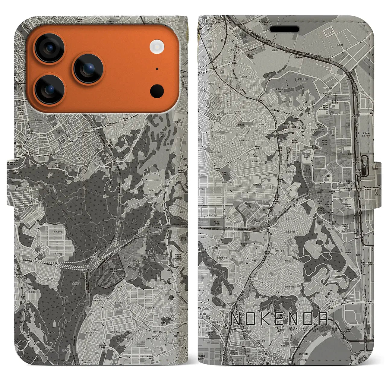 【能見台（神奈川県）】地図柄iPhoneケース（手帳タイプ）