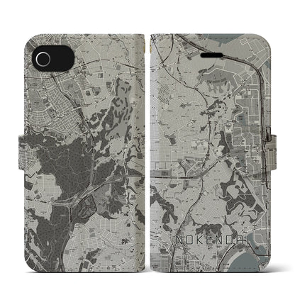 【能見台（神奈川県）】地図柄iPhoneケース（手帳タイプ）モノトーン・iPhone SE（第3 / 第2世代） / 8 / 7 / 6s / 6 用