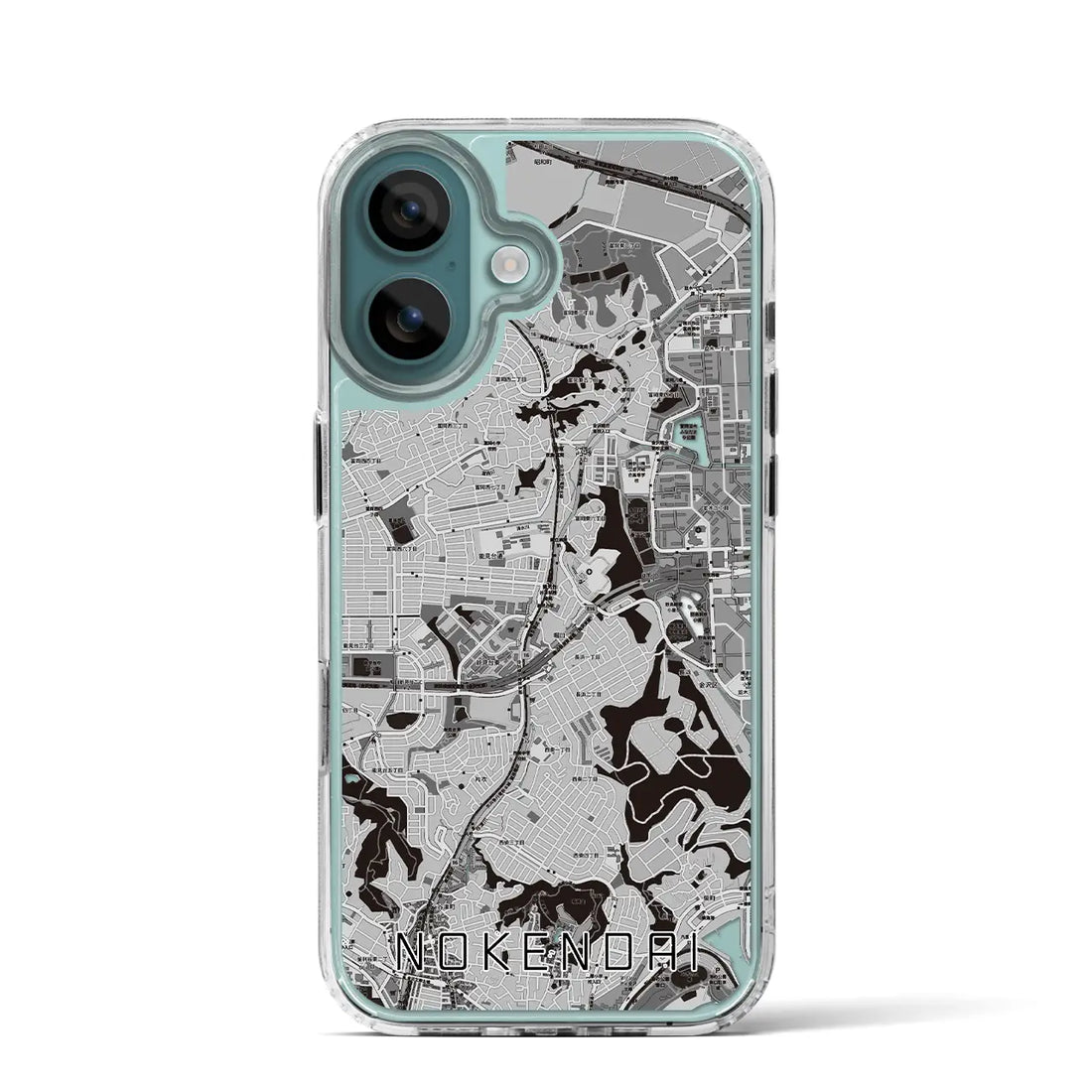 【能見台（神奈川県）】地図柄iPhoneケース（MagSafeタイプ）モノトーン・iPhone 16 Pro 用