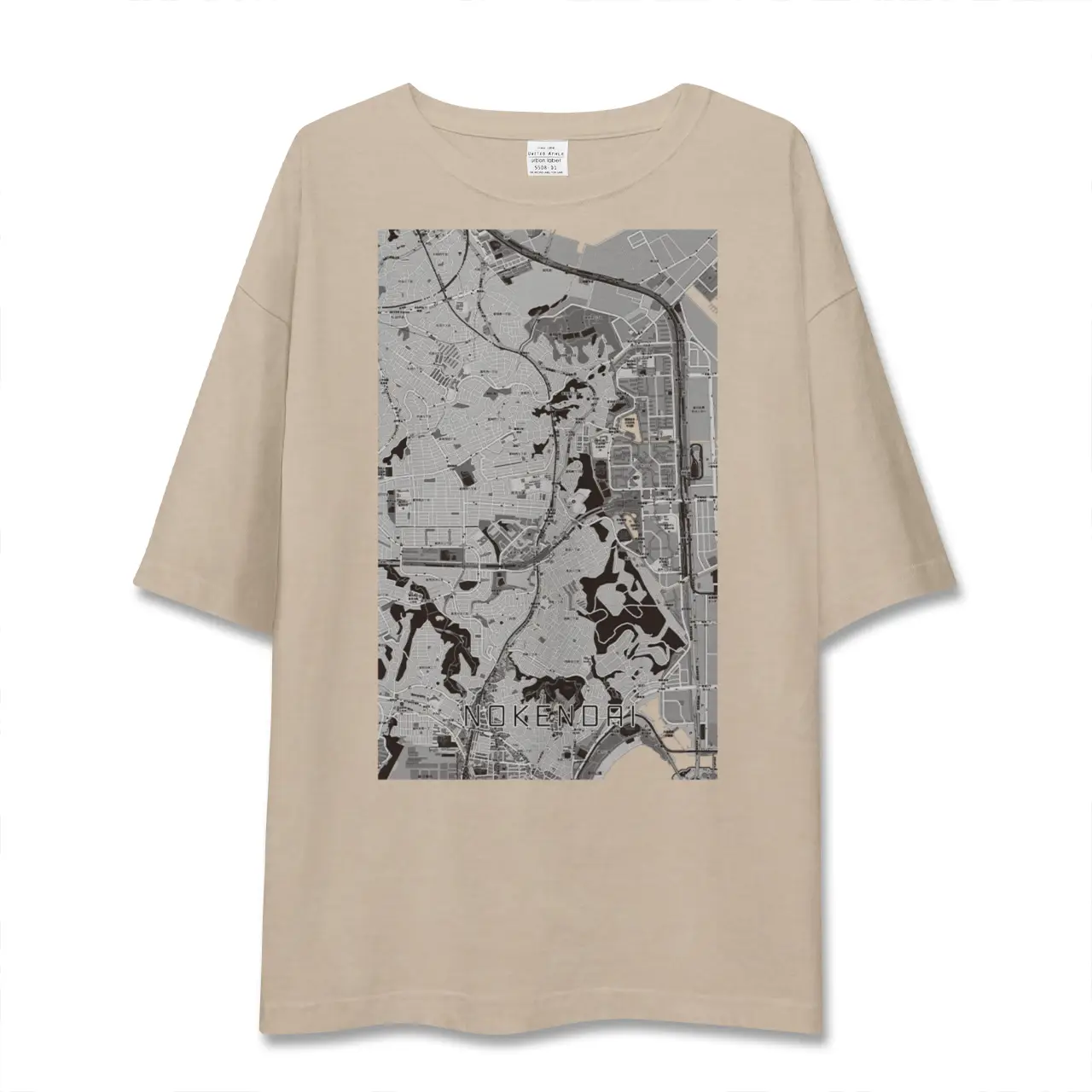 【能見台（神奈川県）】地図柄ビッグシルエットTシャツ