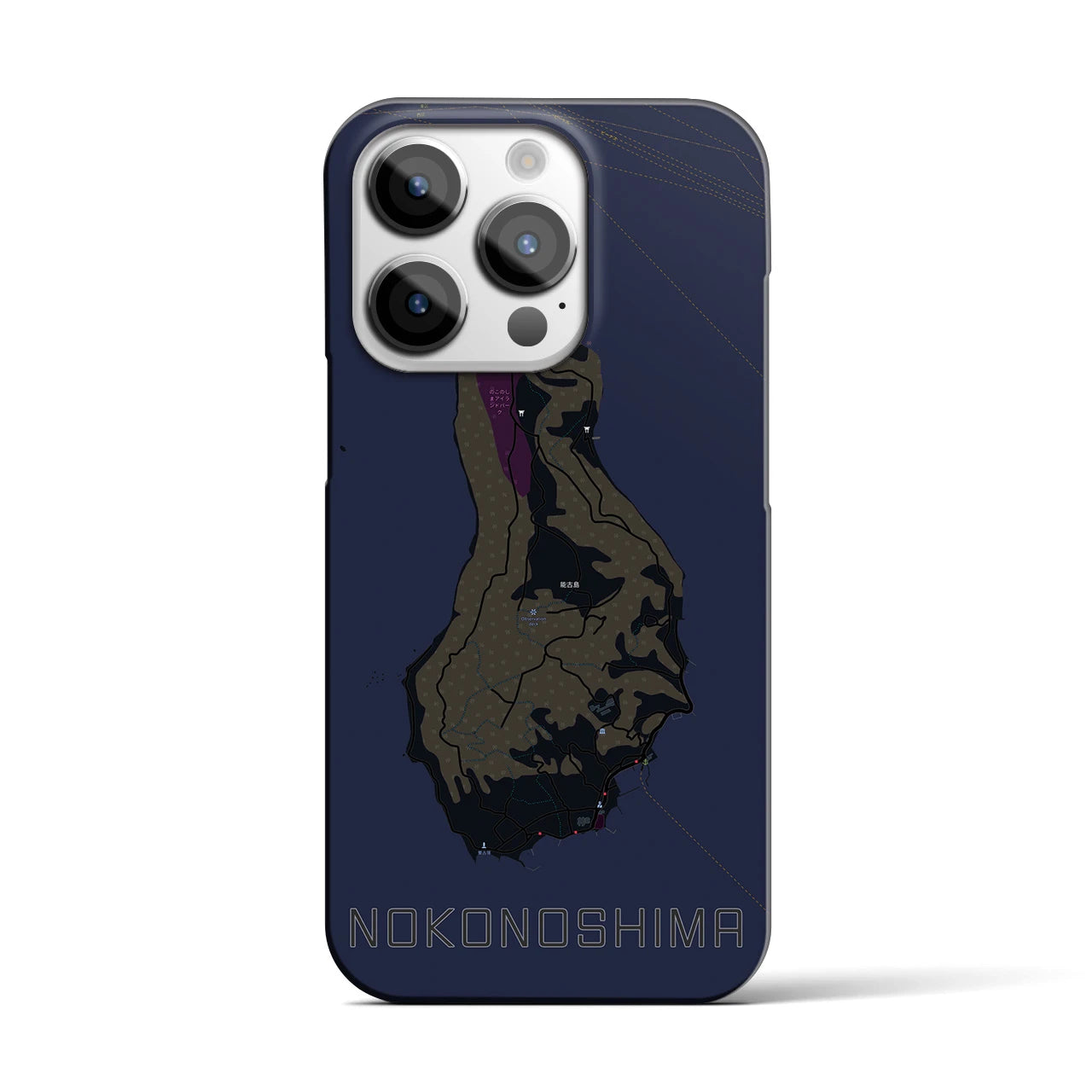 【能古島（福岡県）】地図柄iPhoneケース（バックカバータイプ）