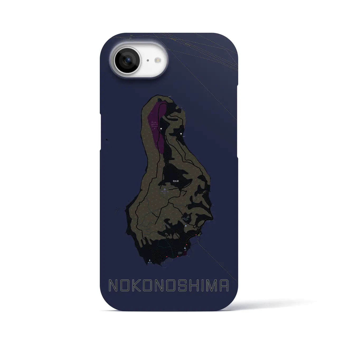 【能古島（福岡県）】地図柄iPhoneケース（バックカバータイプ）