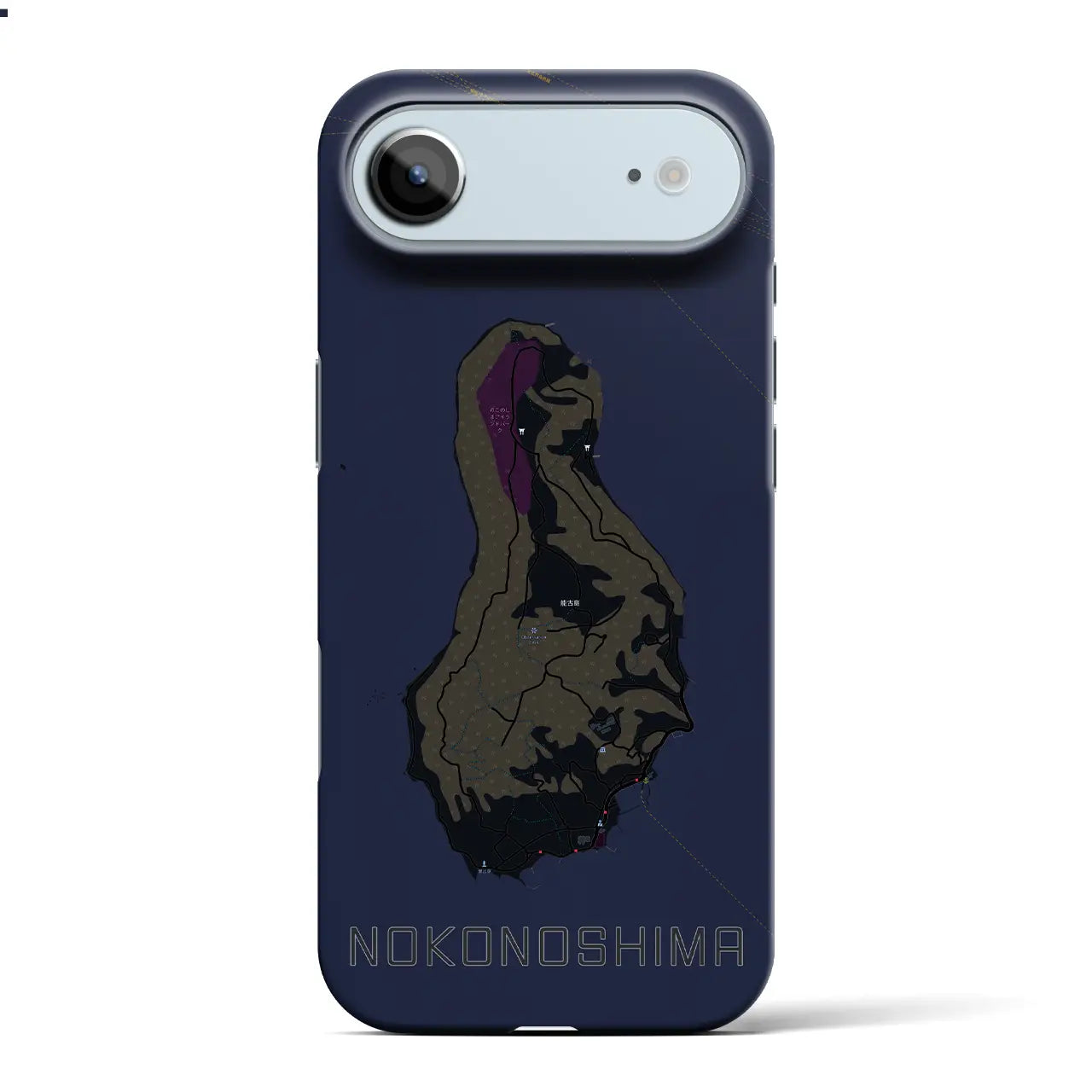 【能古島（福岡県）】地図柄iPhoneケース（バックカバータイプ）