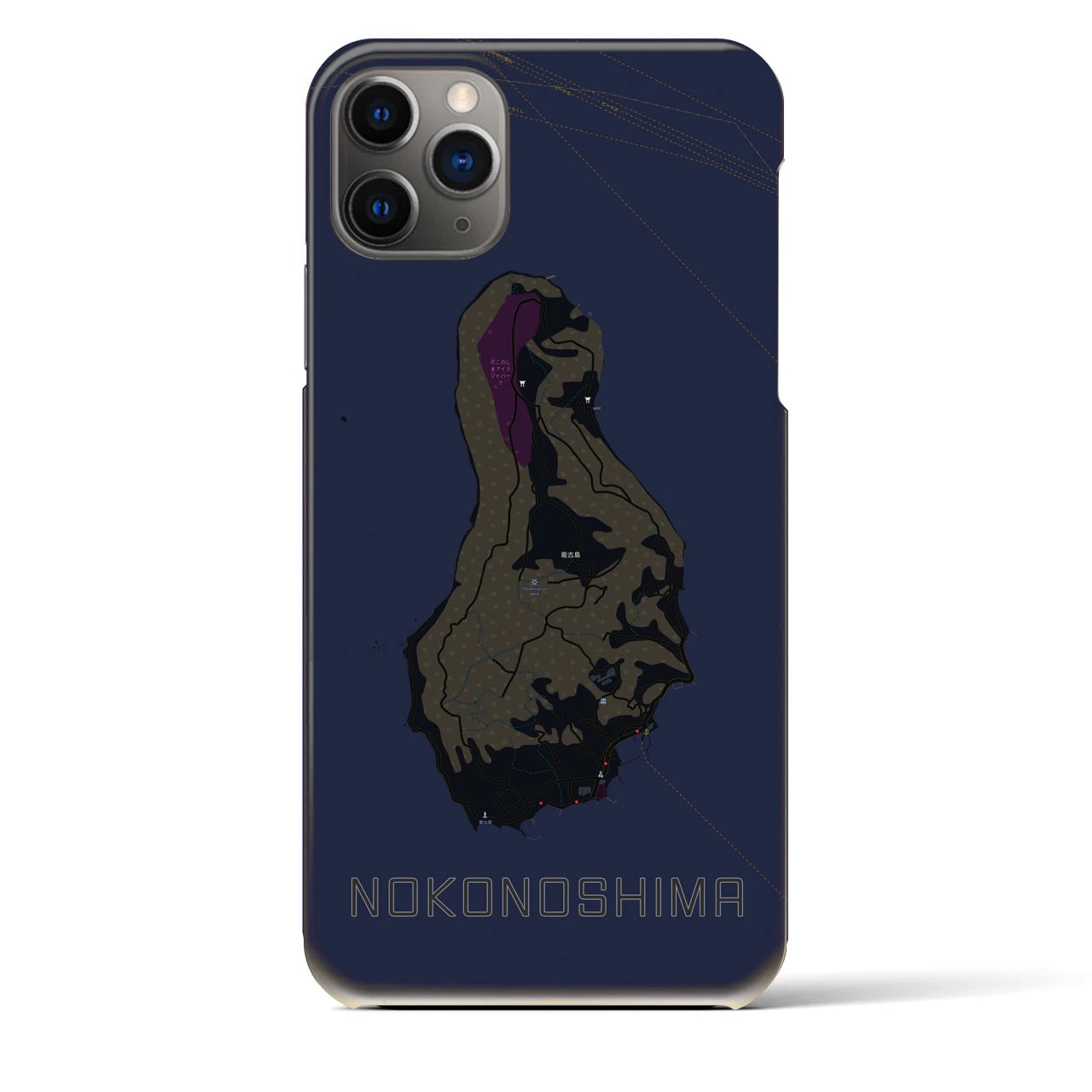 【能古島（福岡県）】地図柄iPhoneケース（バックカバータイプ）