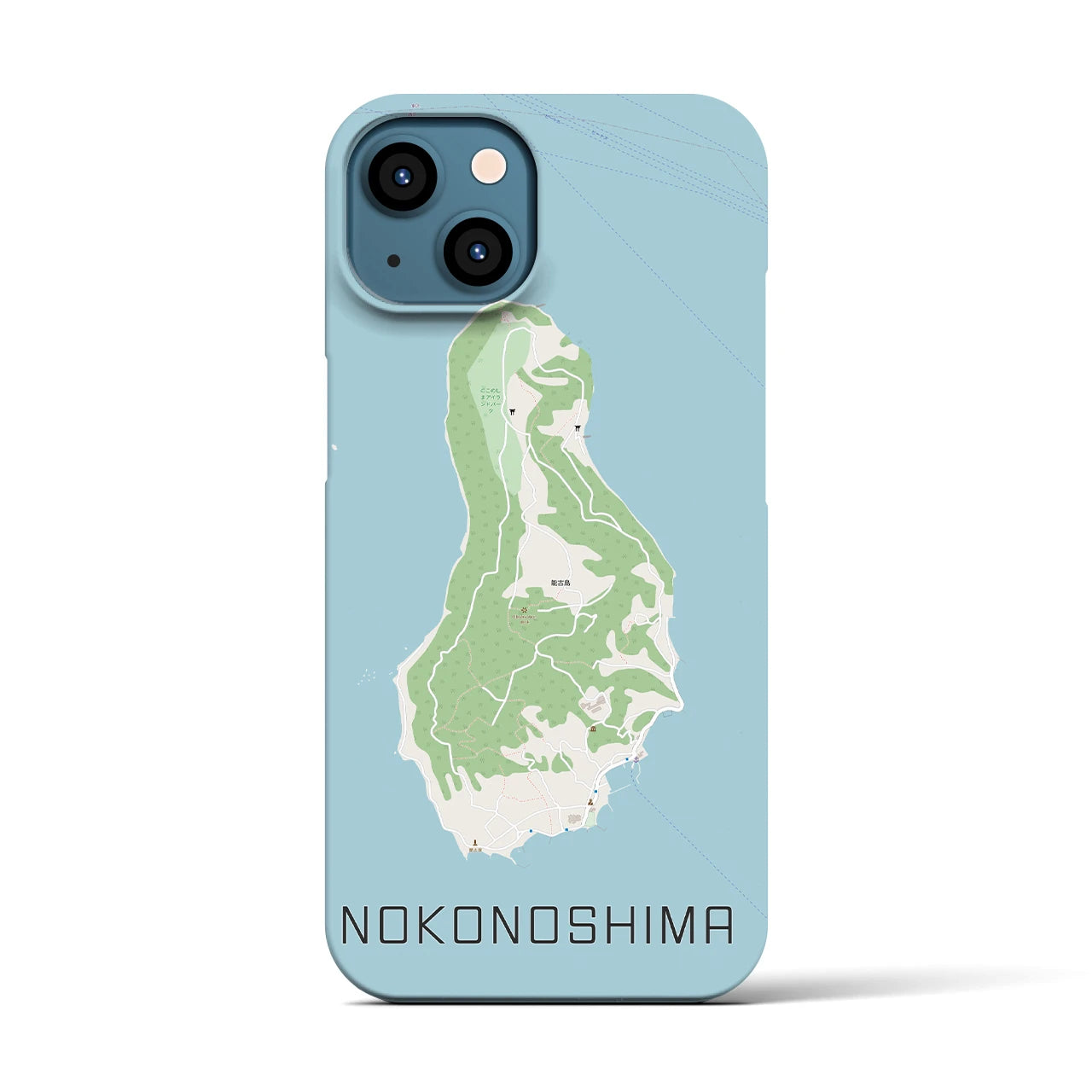 【能古島（福岡県）】地図柄iPhoneケース（バックカバータイプ）