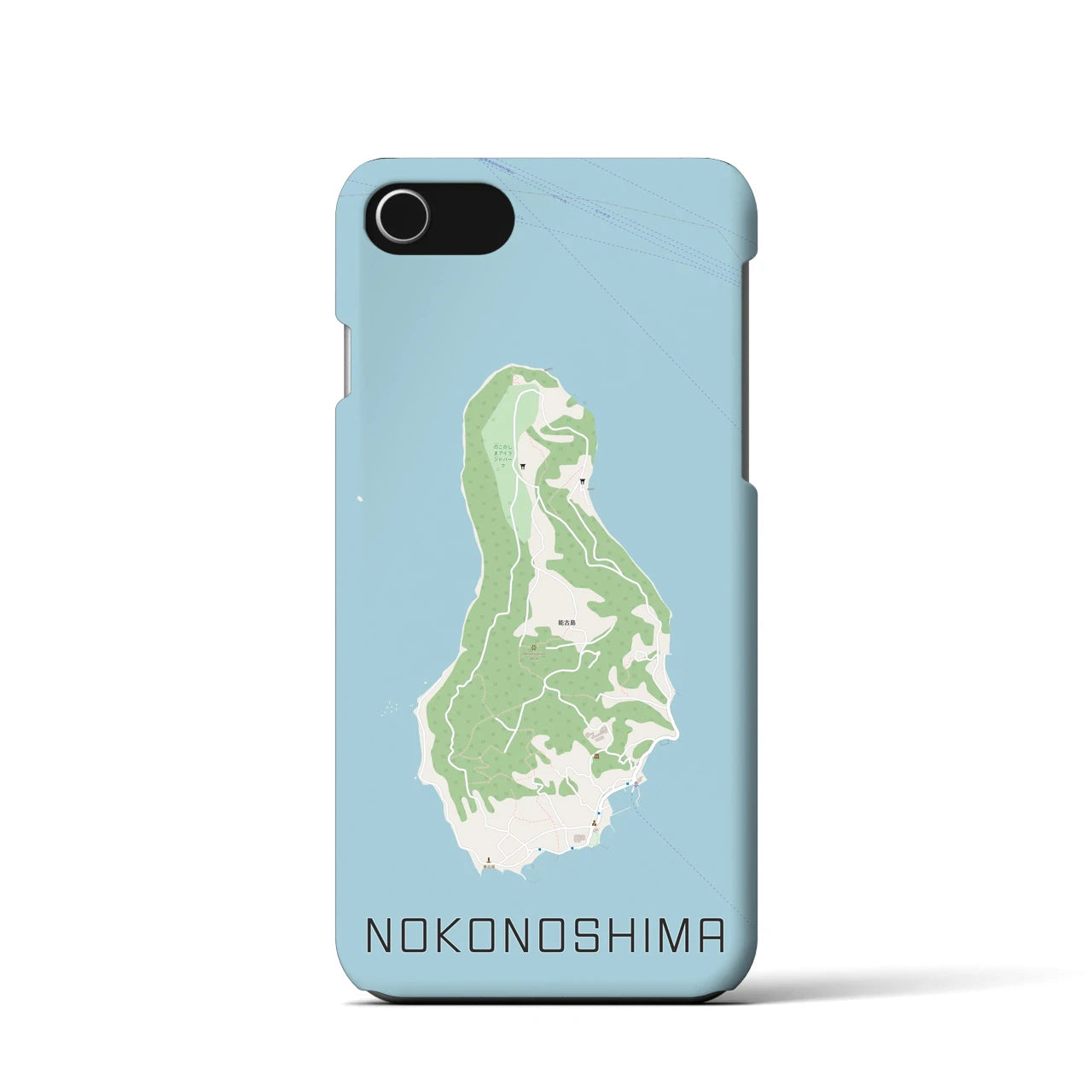 【能古島（福岡県）】地図柄iPhoneケース（バックカバータイプ）