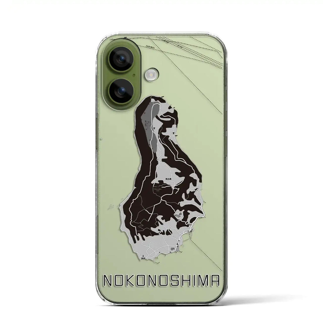 【能古島（福岡県）】地図柄iPhoneケース（クリアタイプ）モノトーン・iPhone 17 Pro Max 用