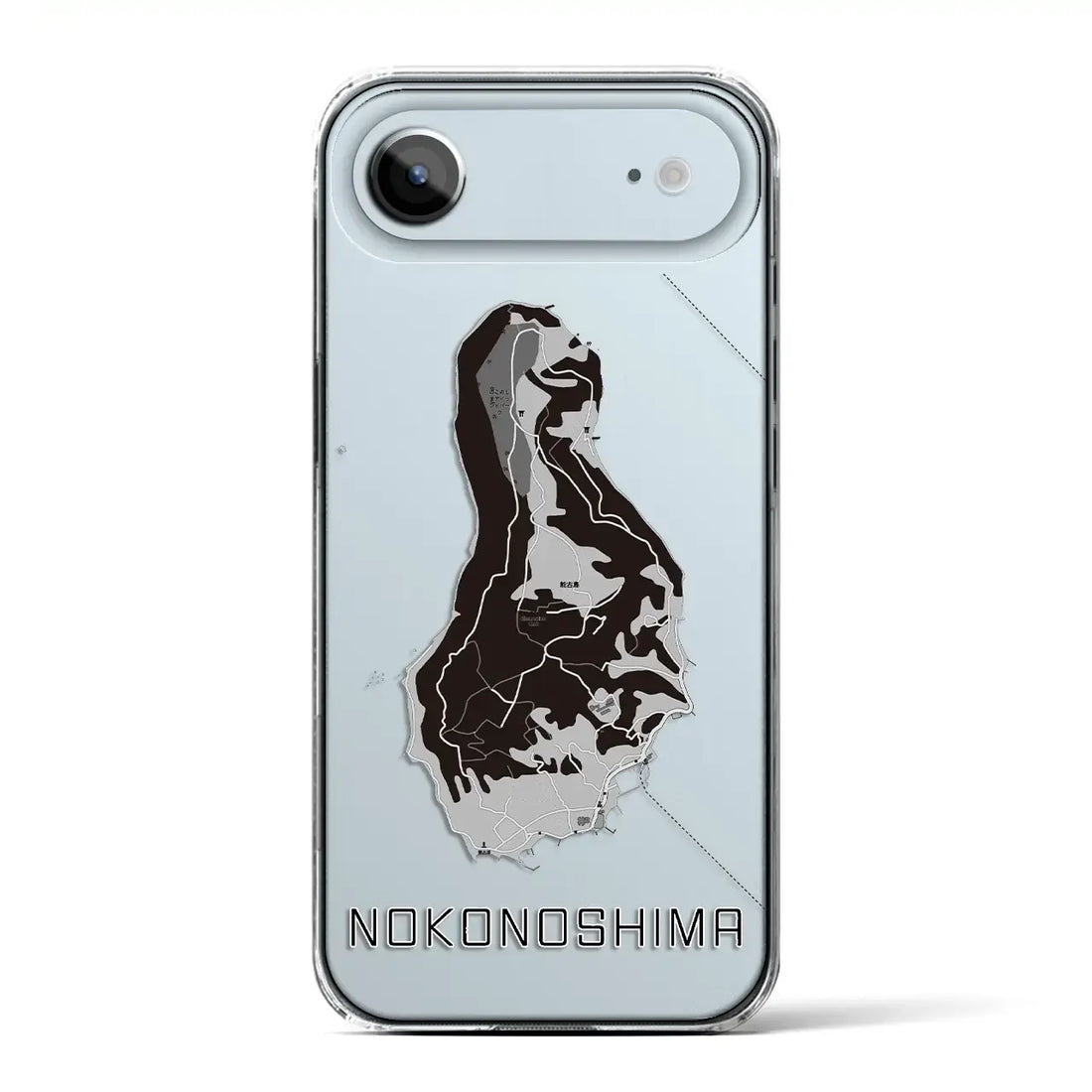 【能古島(福岡県)】地図柄iPhoneケース(クリアタイプ)モノトーン・iPhone 17 Pro Max 用
