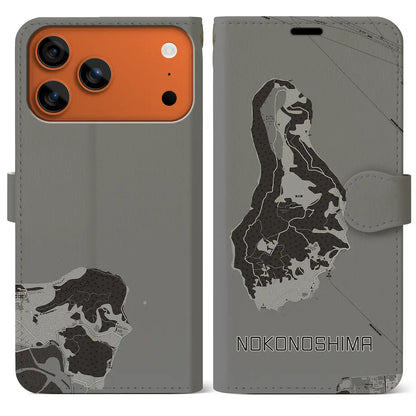 【能古島（福岡県）】地図柄iPhoneケース（手帳タイプ）