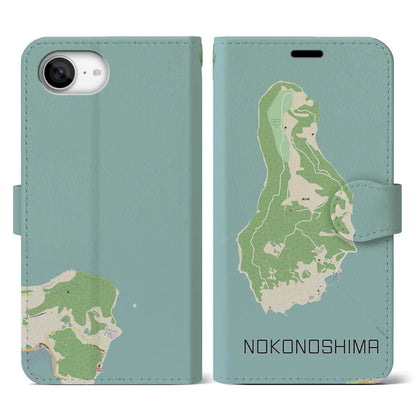 【能古島（福岡県）】地図柄iPhoneケース（手帳タイプ）