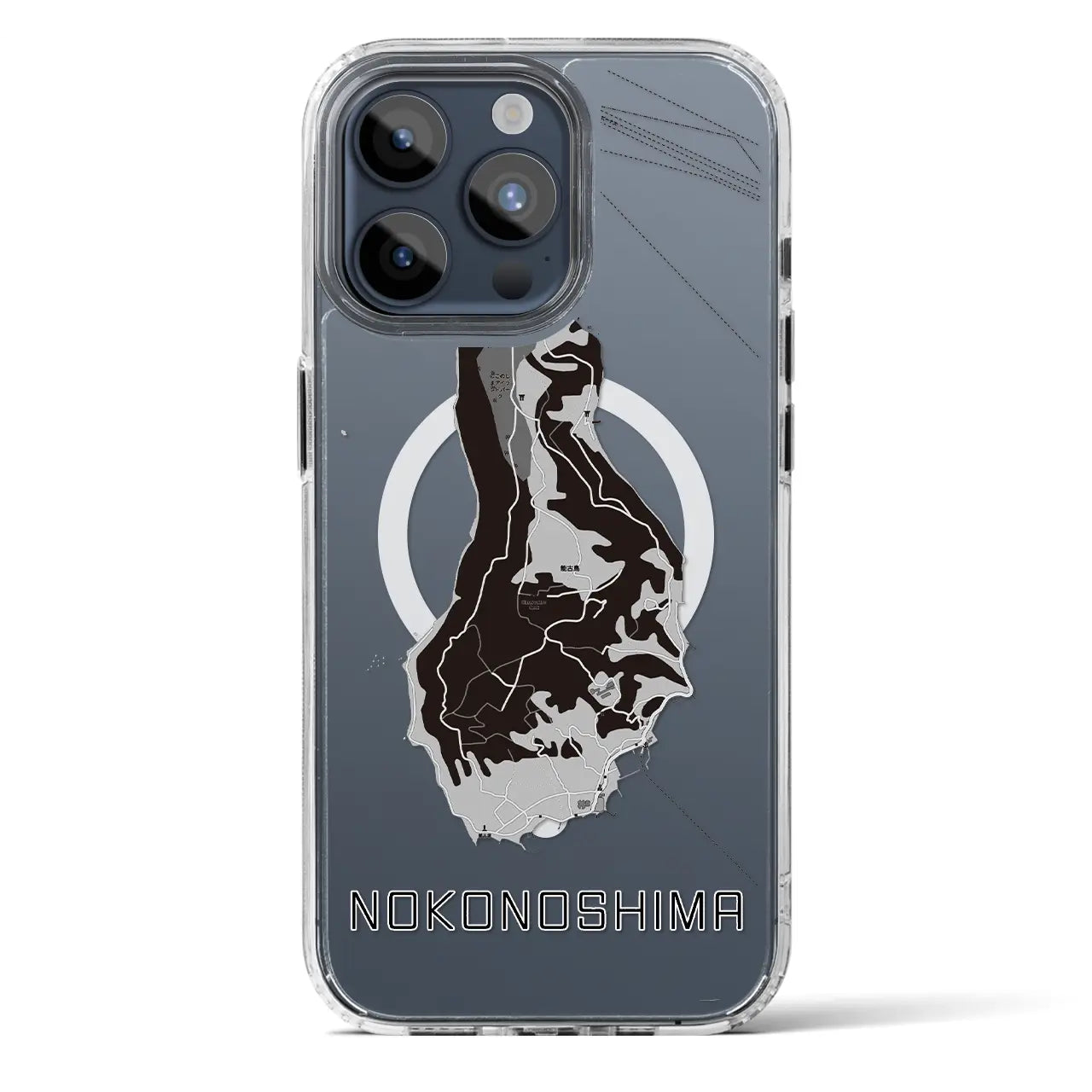 【能古島（福岡県）】地図柄iPhoneケース（MagSafeタイプ）