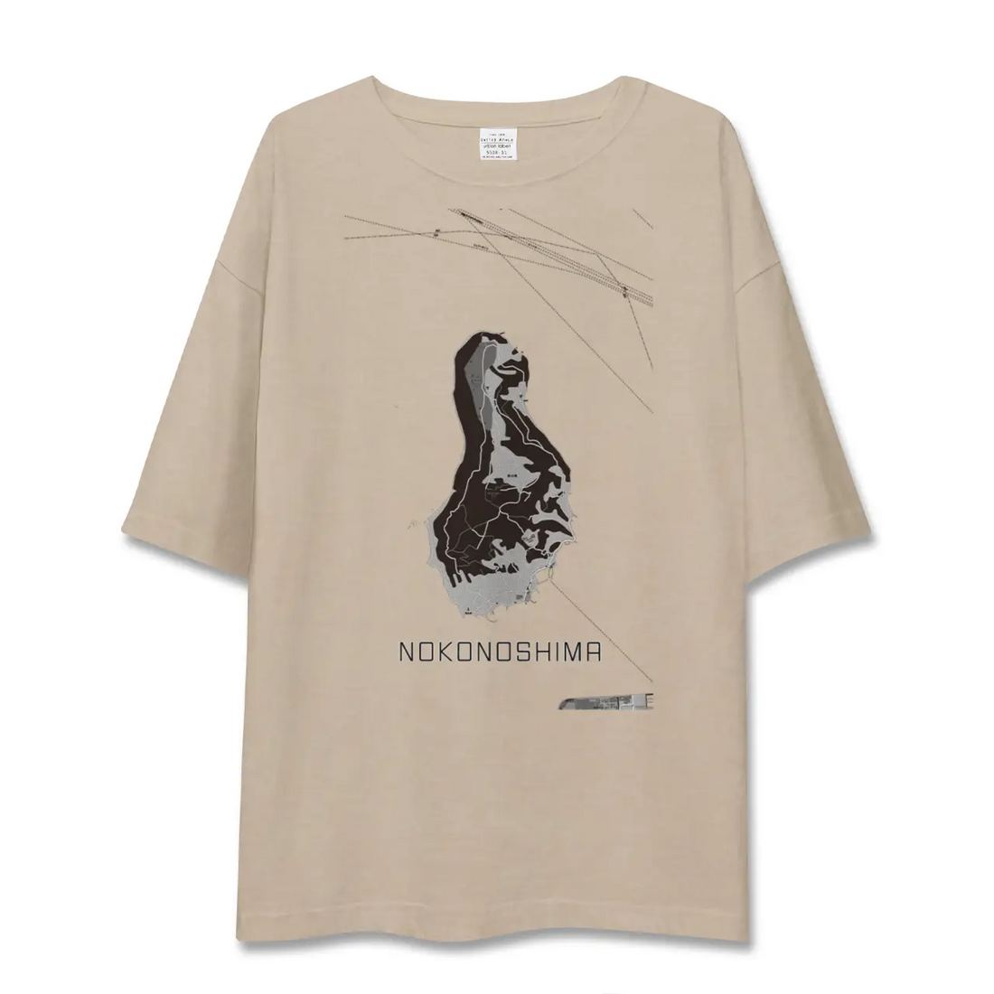 【能古島（福岡県）】地図柄ビッグシルエットTシャツ