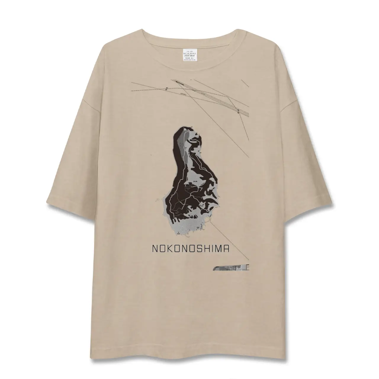 【能古島（福岡県）】地図柄ビッグシルエットTシャツ