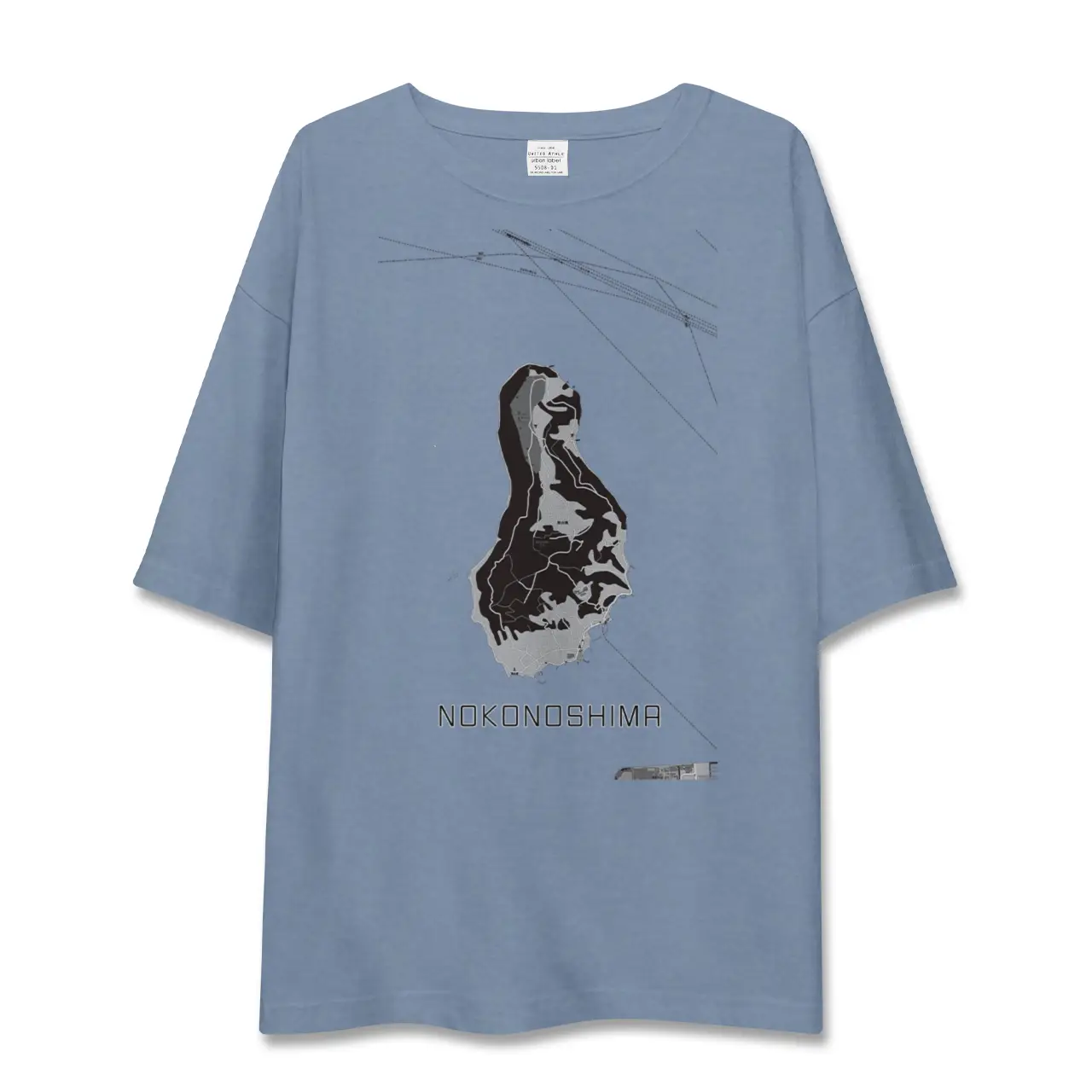 【能古島（福岡県）】地図柄ビッグシルエットTシャツ