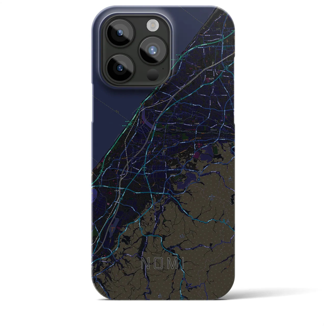 【能美（石川県）】地図柄iPhoneケース（バックカバータイプ）