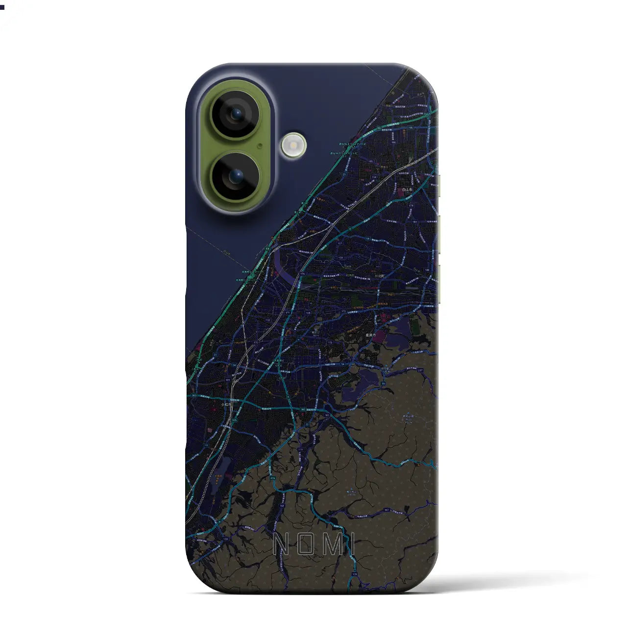 【能美（石川県）】地図柄iPhoneケース（バックカバータイプ）