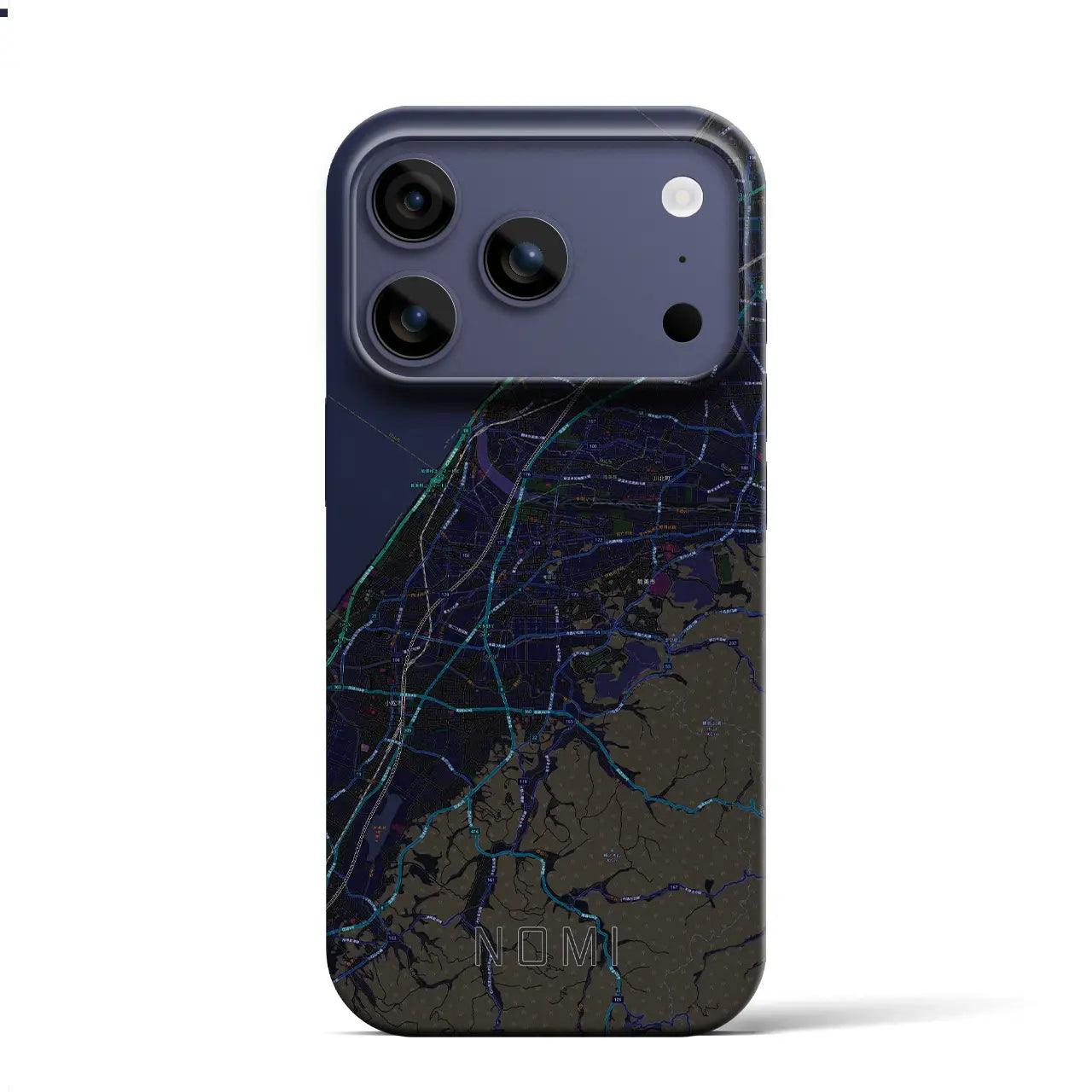 【能美（石川県）】地図柄iPhoneケース（バックカバータイプ）