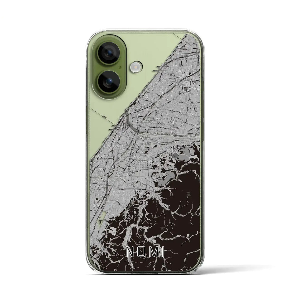 【能美(石川県)】地図柄iPhoneケース(クリアタイプ)モノトーン・iPhone 17 Pro Max 用