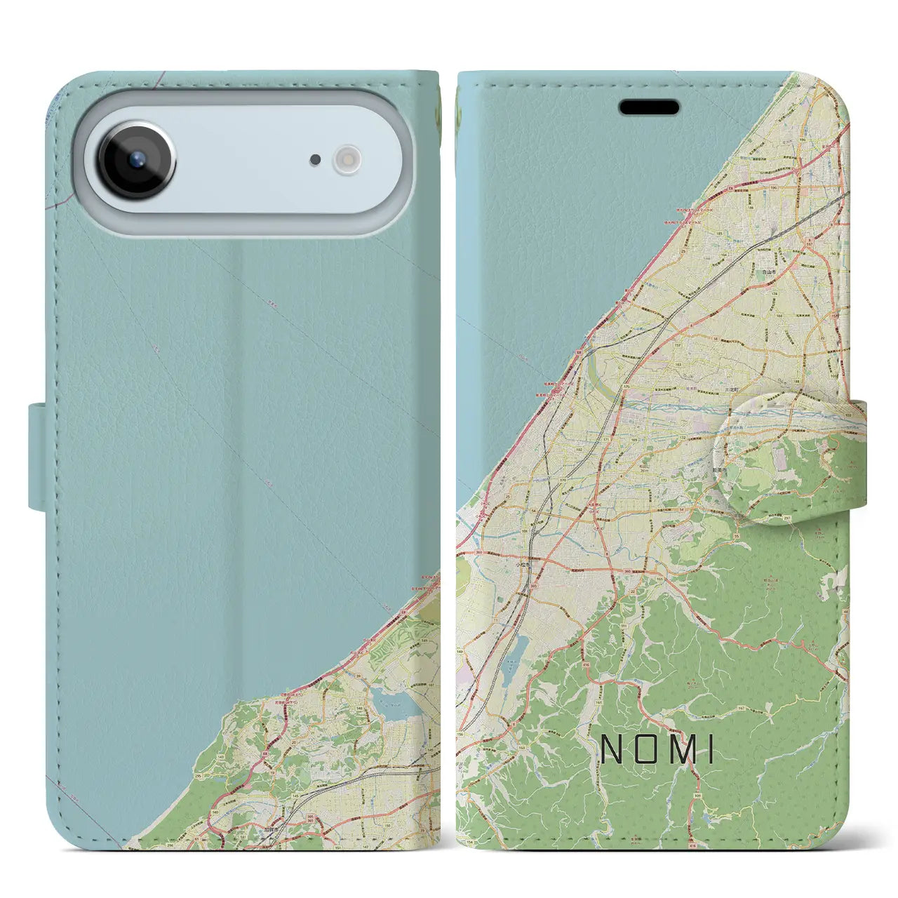 【能美（石川県）】地図柄iPhoneケース（手帳タイプ）