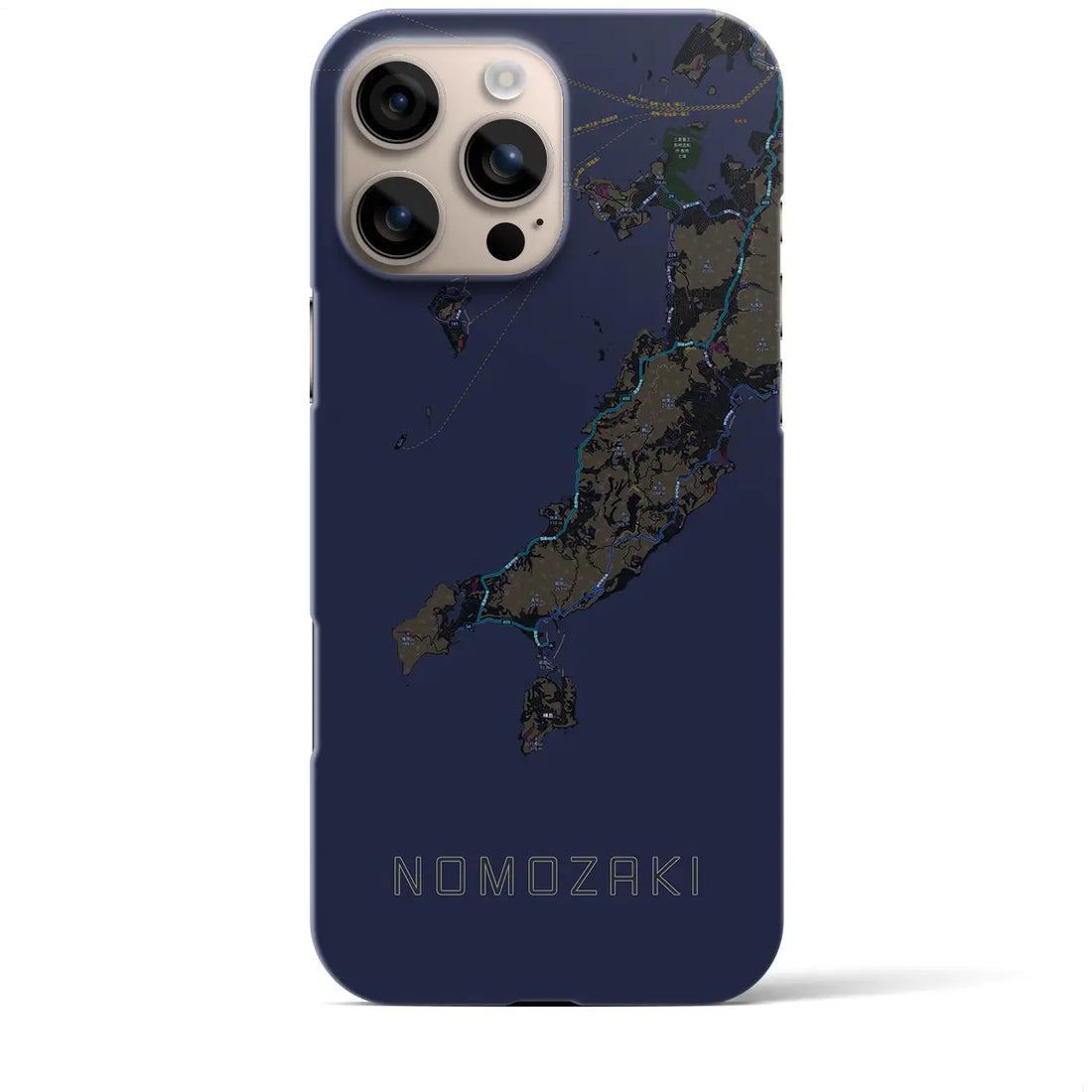 【野母崎（長崎県）】地図柄iPhoneケース（バックカバータイプ）