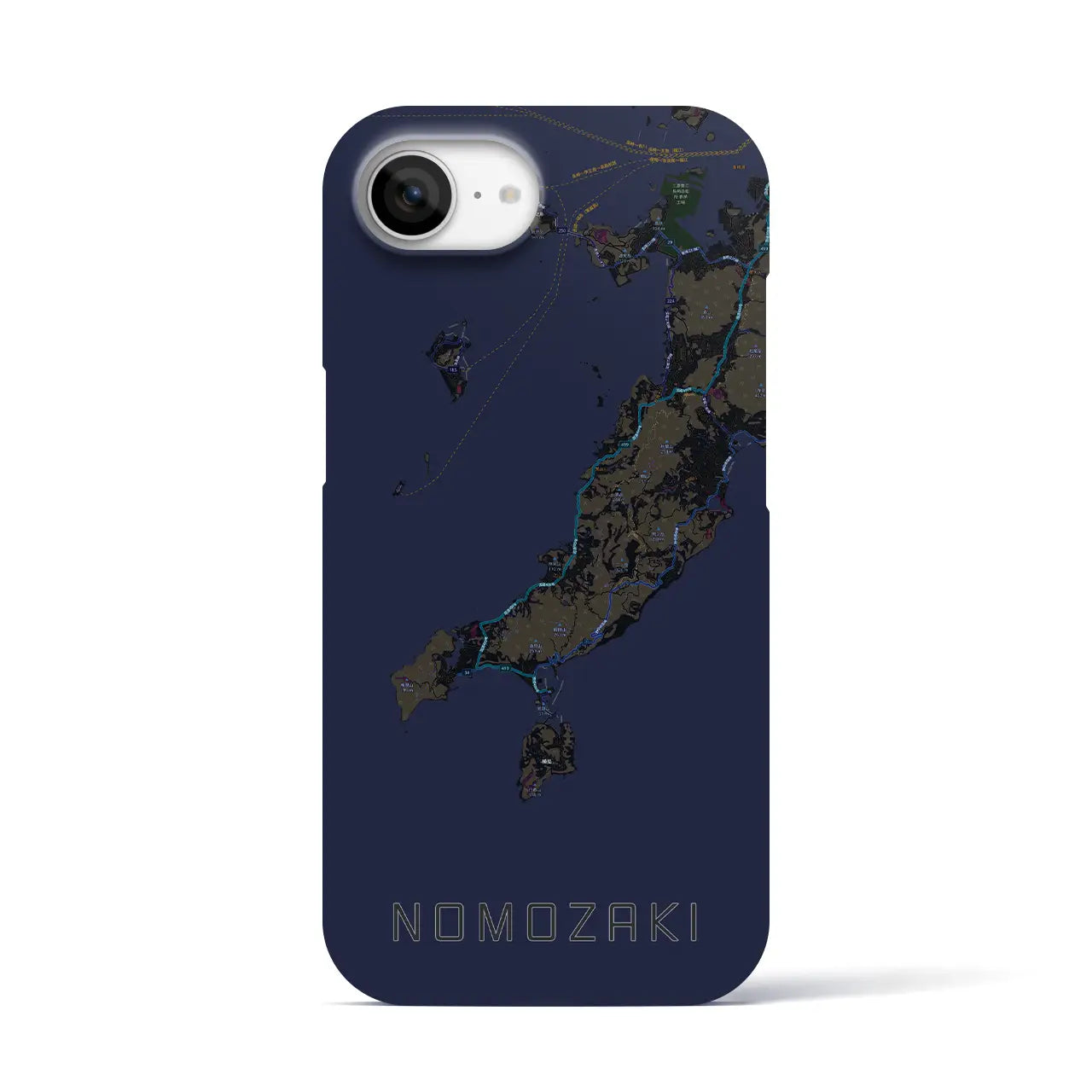 【野母崎（長崎県）】地図柄iPhoneケース（バックカバータイプ）