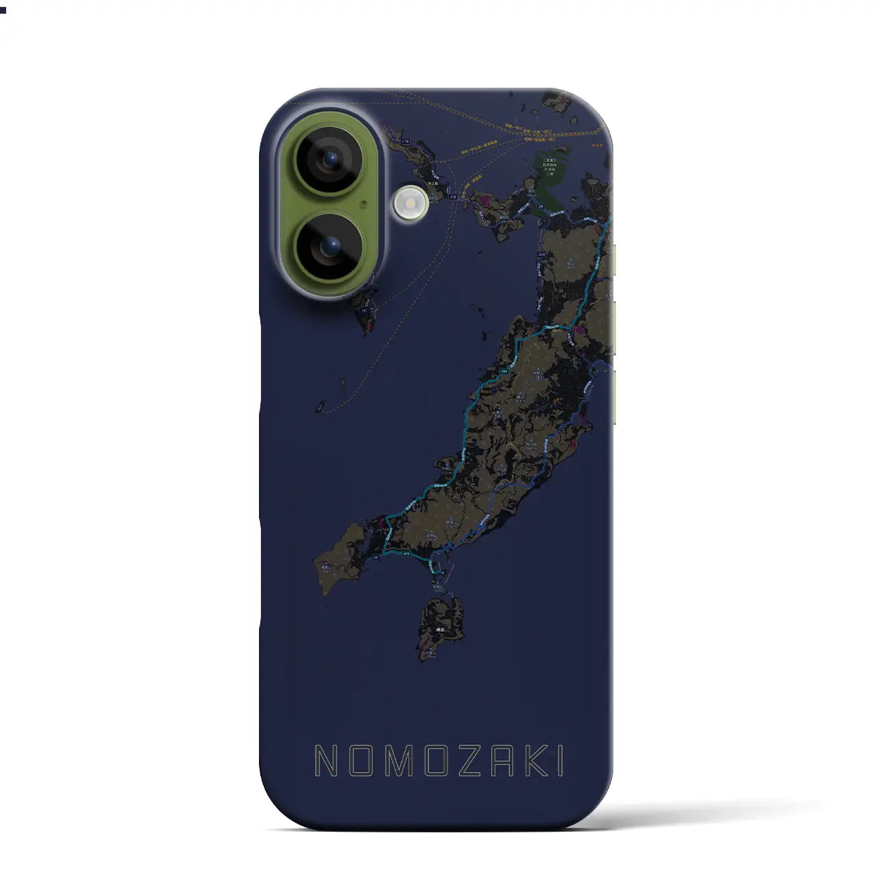 【野母崎（長崎県）】地図柄iPhoneケース（バックカバータイプ）
