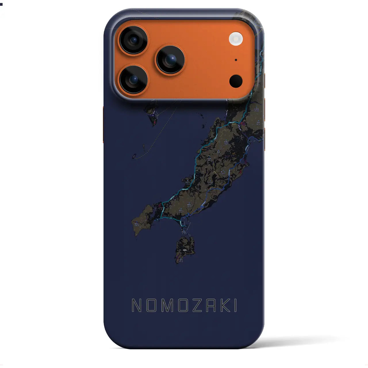 【野母崎（長崎県）】地図柄iPhoneケース（バックカバータイプ）