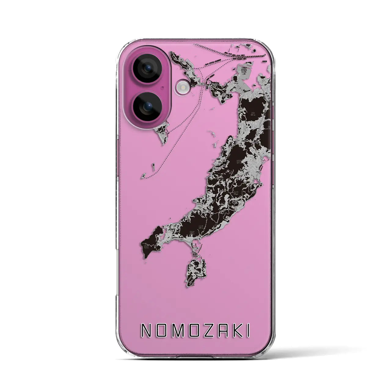 【野母崎（長崎県）】地図柄iPhoneケース（クリアタイプ）