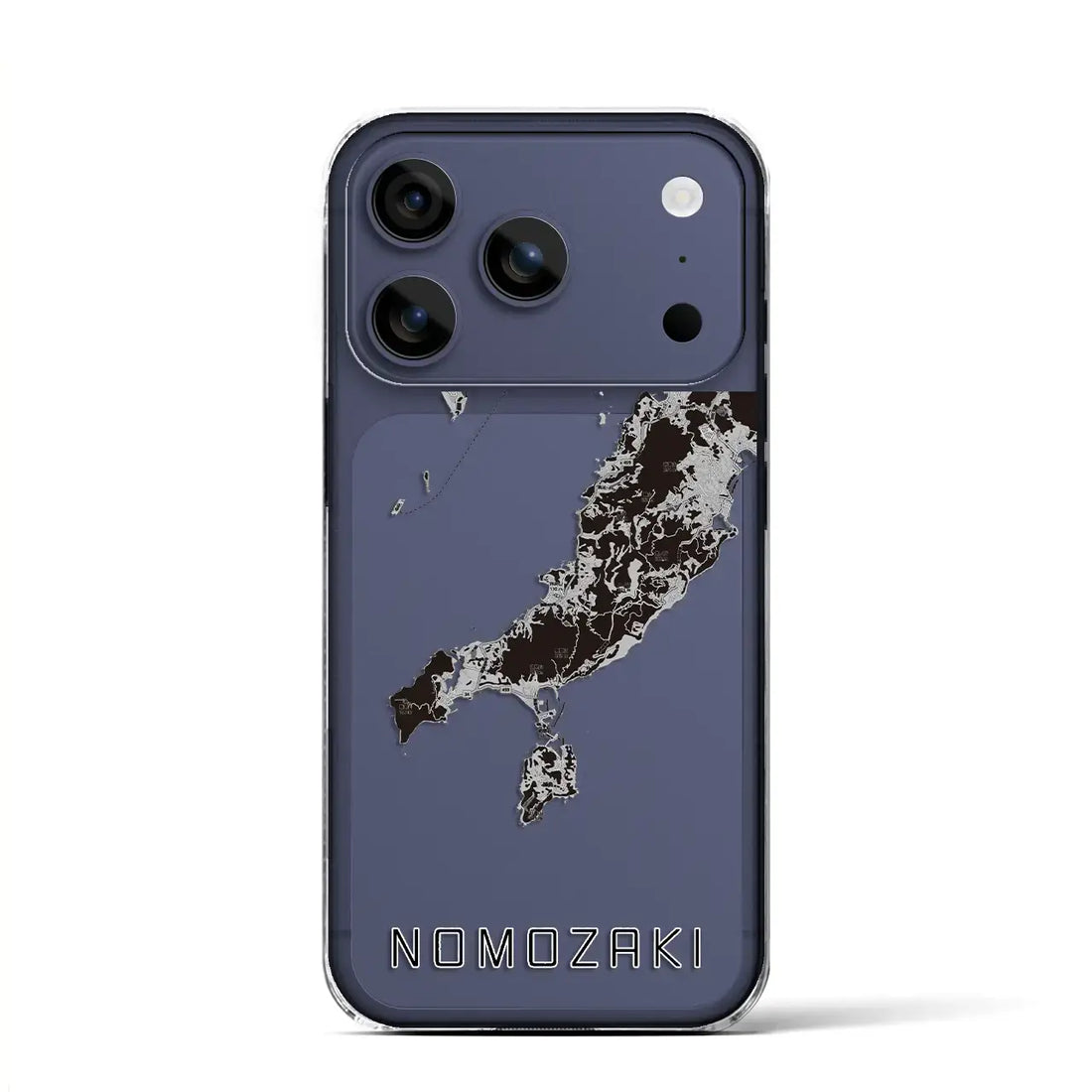 【野母崎（長崎県）】地図柄iPhoneケース（クリアタイプ）モノトーン・iPhone 17 Pro Max 用