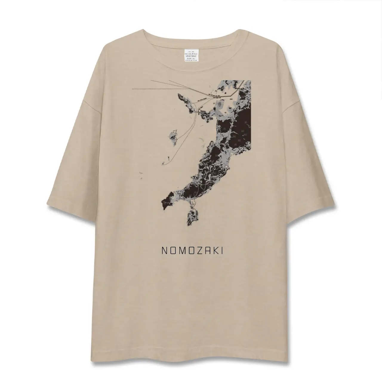 【野母崎（長崎県）】地図柄ビッグシルエットTシャツ
