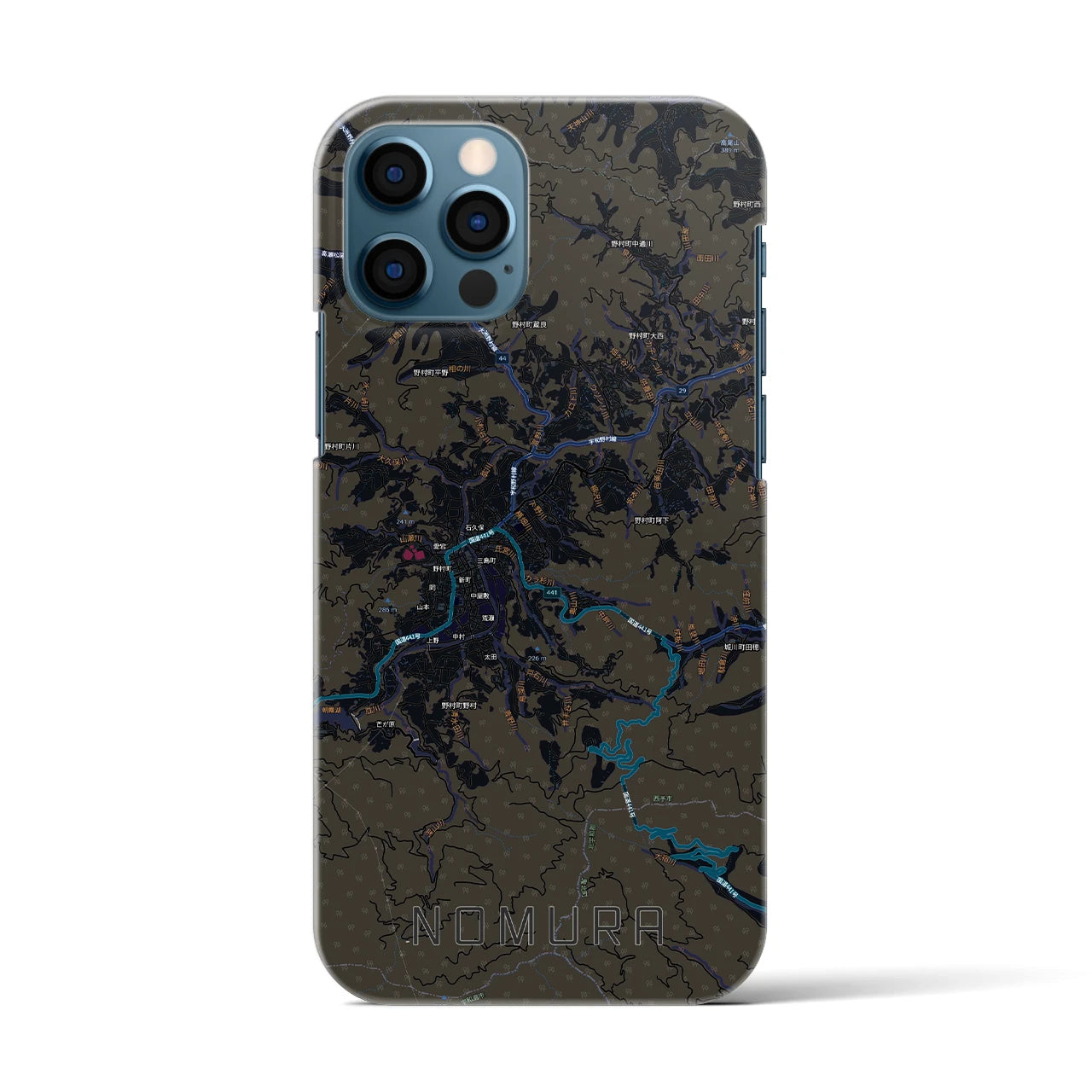 【野村（愛媛県）】地図柄iPhoneケース（バックカバータイプ）