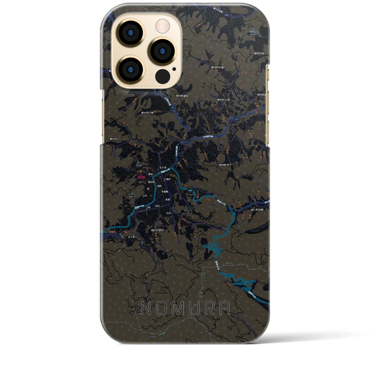 【野村（愛媛県）】地図柄iPhoneケース（バックカバータイプ）