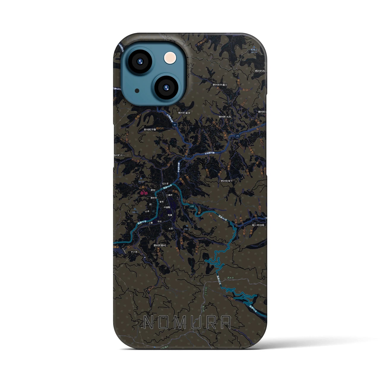 【野村（愛媛県）】地図柄iPhoneケース（バックカバータイプ）