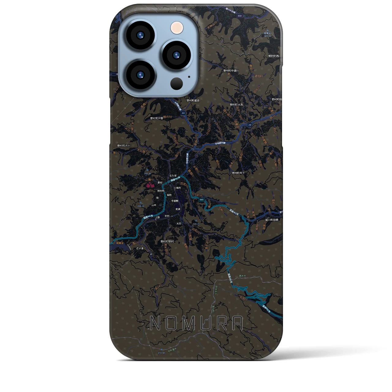 【野村（愛媛県）】地図柄iPhoneケース（バックカバータイプ）
