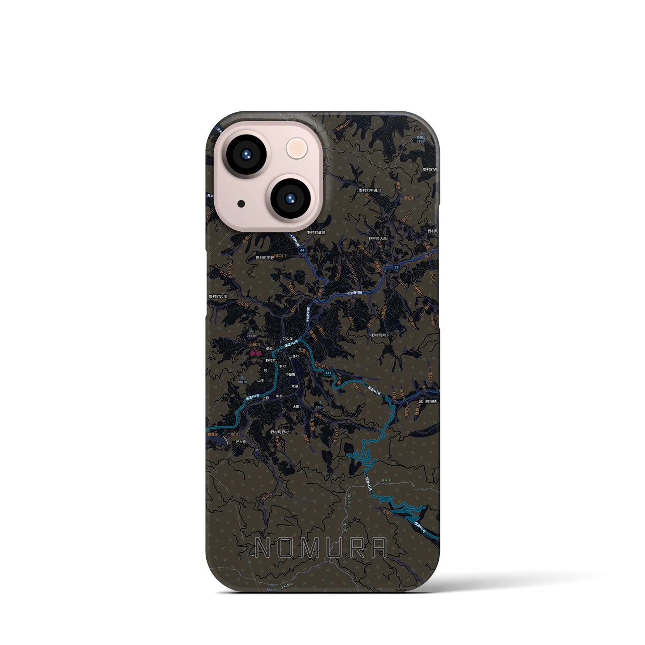 【野村（愛媛県）】地図柄iPhoneケース（バックカバータイプ）