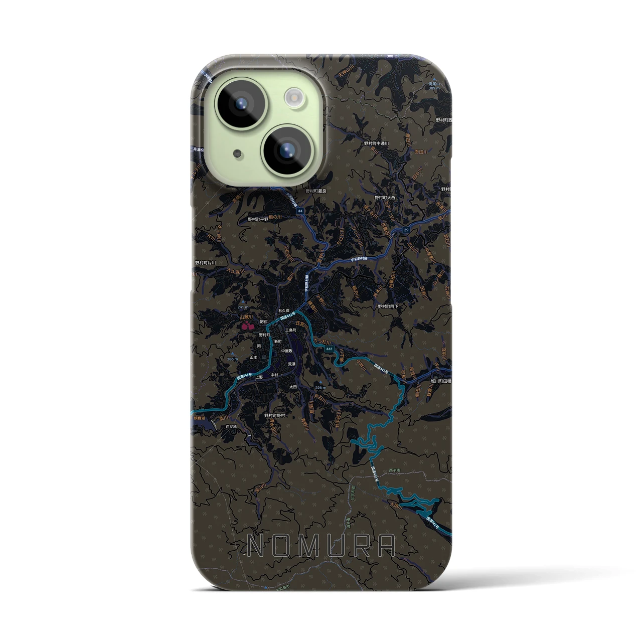 【野村（愛媛県）】地図柄iPhoneケース（バックカバータイプ）