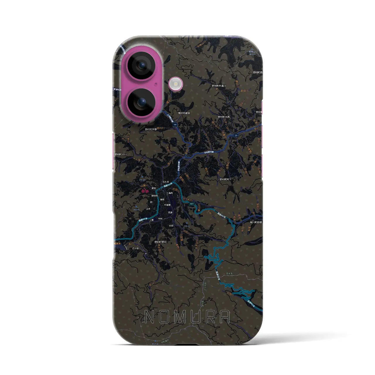 【野村（愛媛県）】地図柄iPhoneケース（バックカバータイプ）