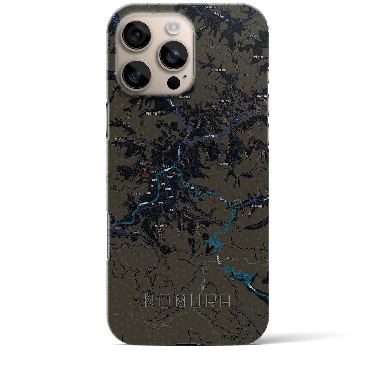 【野村（愛媛県）】地図柄iPhoneケース（バックカバータイプ）