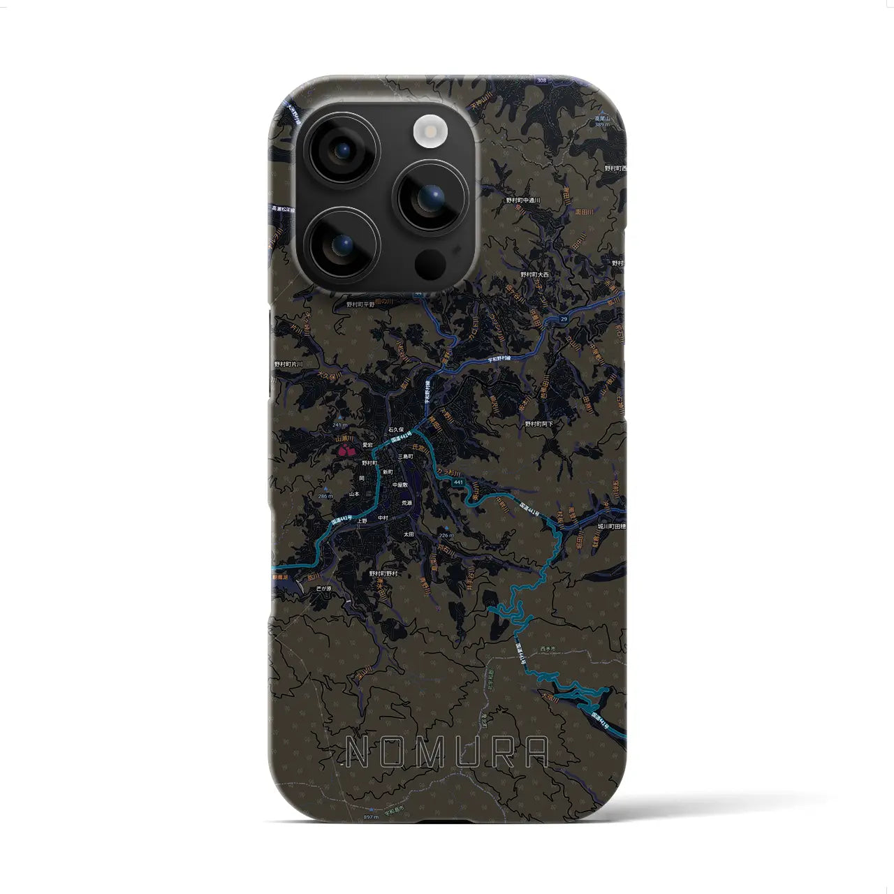 【野村（愛媛県）】地図柄iPhoneケース（バックカバータイプ）