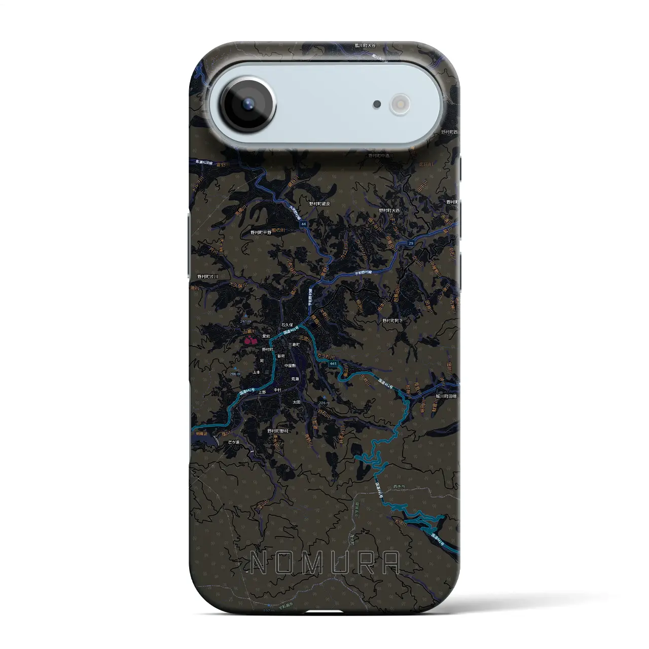 【野村（愛媛県）】地図柄iPhoneケース（バックカバータイプ）