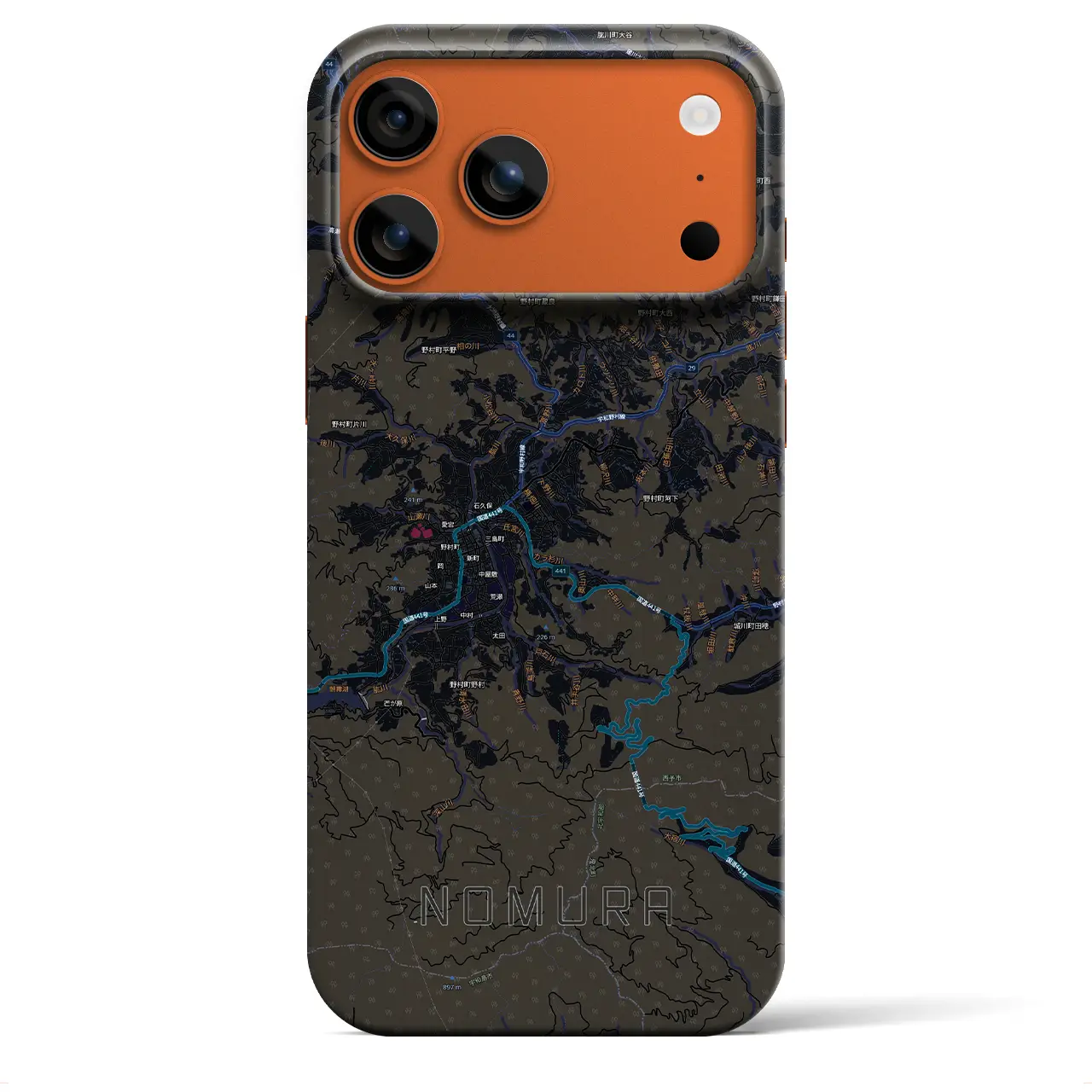 【野村（愛媛県）】地図柄iPhoneケース（バックカバータイプ）