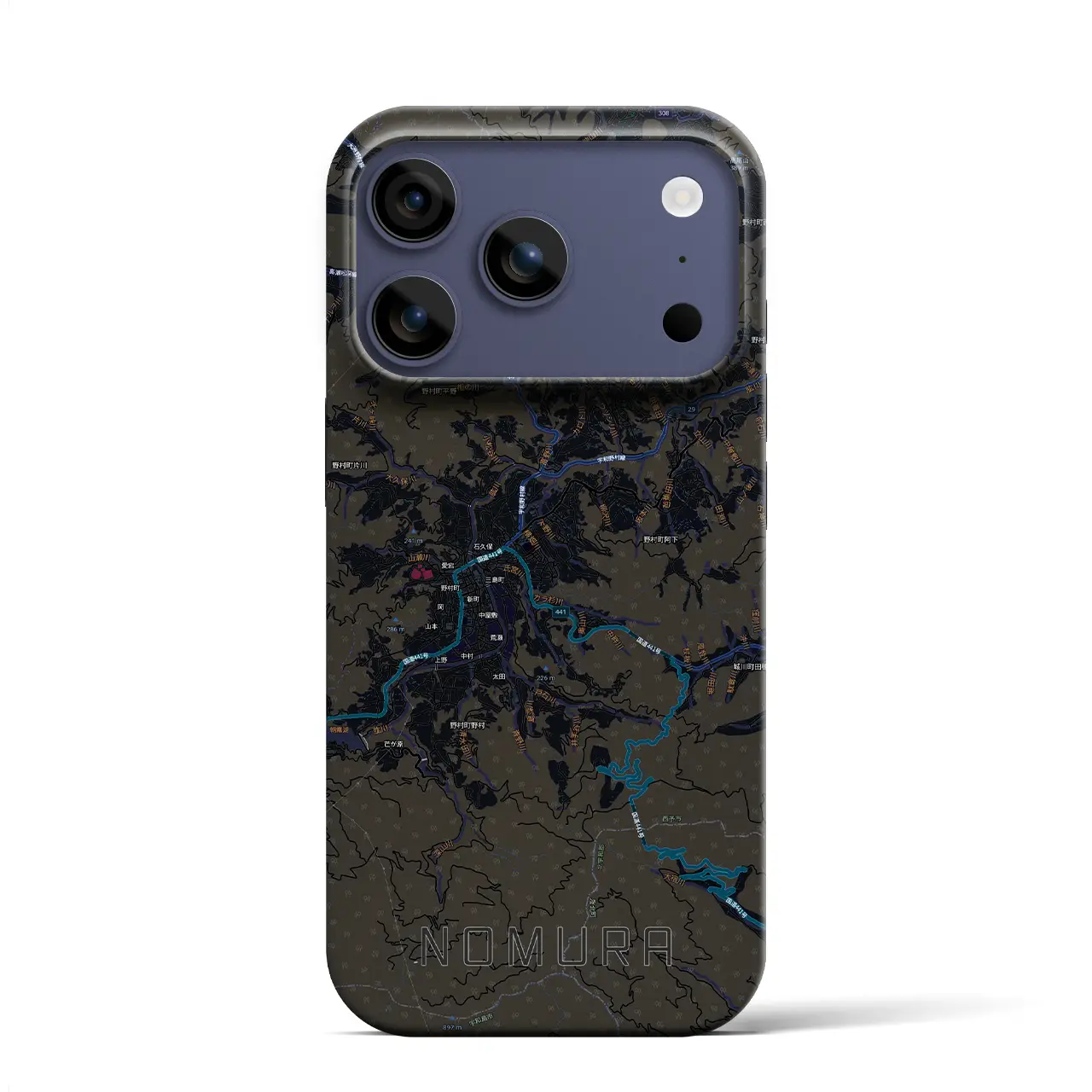 【野村（愛媛県）】地図柄iPhoneケース（バックカバータイプ）