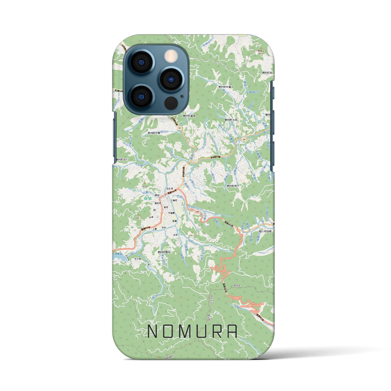 【野村（愛媛県）】地図柄iPhoneケース（バックカバータイプ）