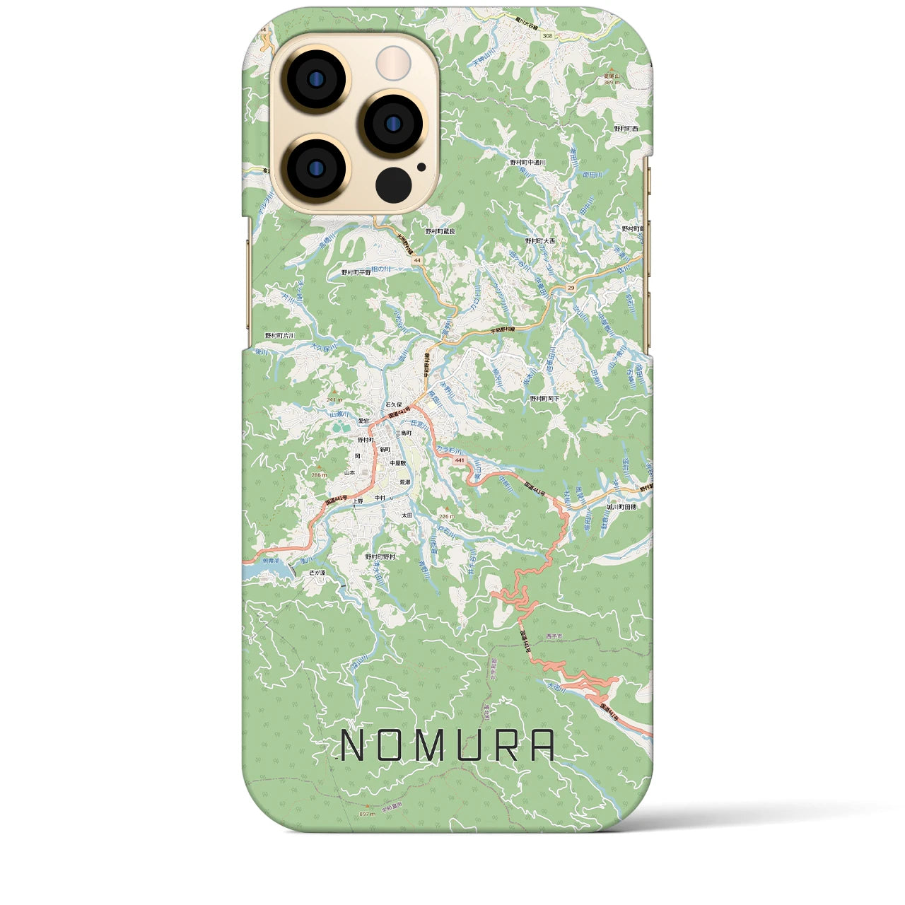 【野村（愛媛県）】地図柄iPhoneケース（バックカバータイプ）