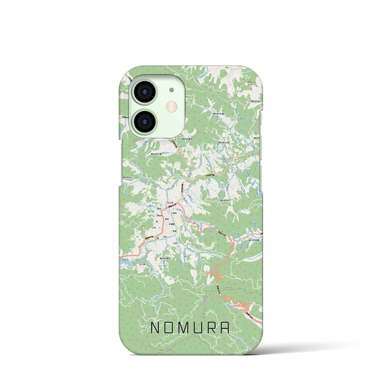 【野村（愛媛県）】地図柄iPhoneケース（バックカバータイプ）