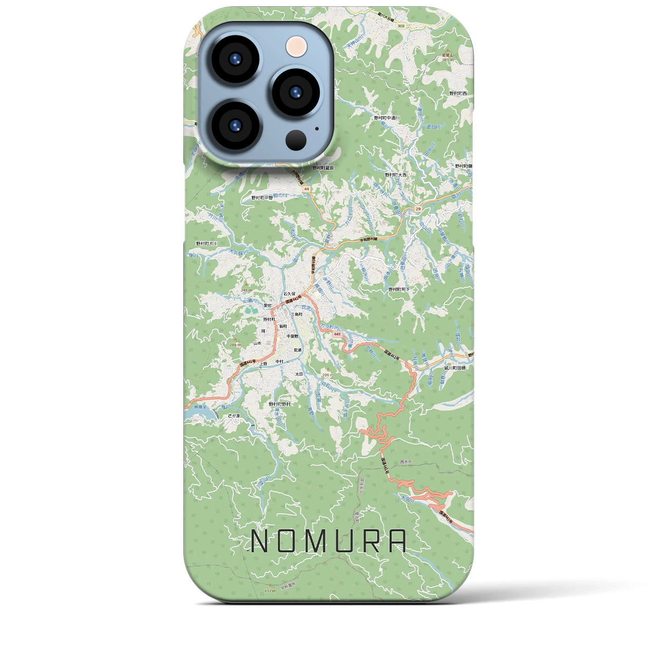 【野村（愛媛県）】地図柄iPhoneケース（バックカバータイプ）