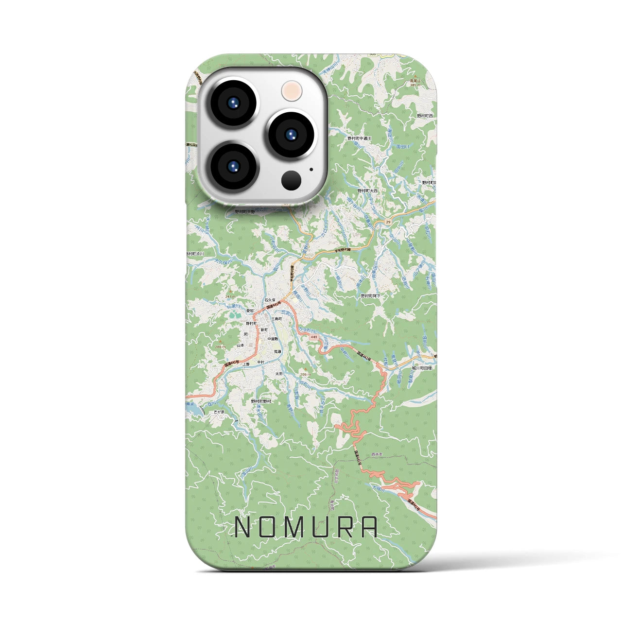 【野村（愛媛県）】地図柄iPhoneケース（バックカバータイプ）