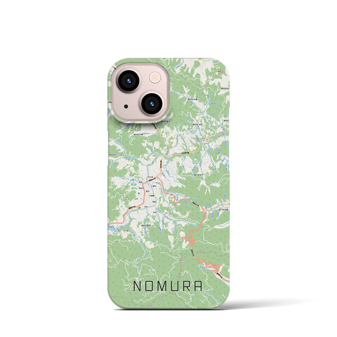 【野村（愛媛県）】地図柄iPhoneケース（バックカバータイプ）